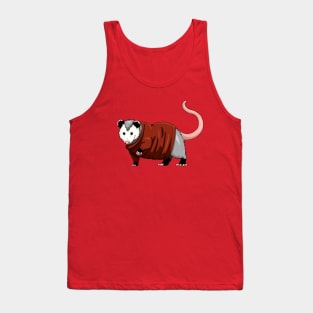 Opossum in oversized red sweater Tank Top